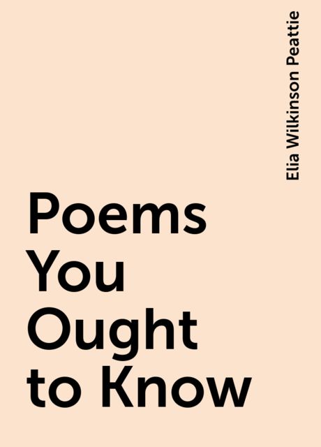 Poems You Ought to Know
