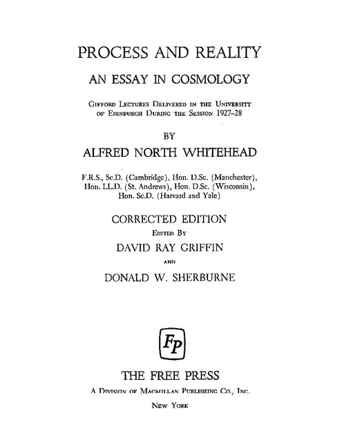 Alfred North Whitehead – Process & Reality