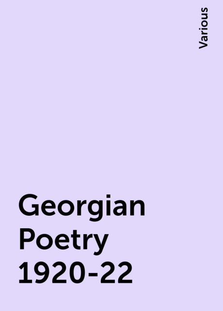 Georgian Poetry 1920–22