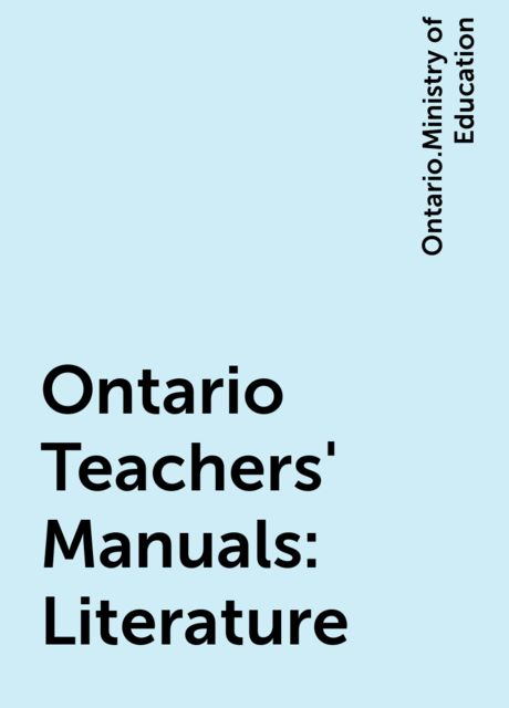 Ontario Teachers' Manuals: Literature