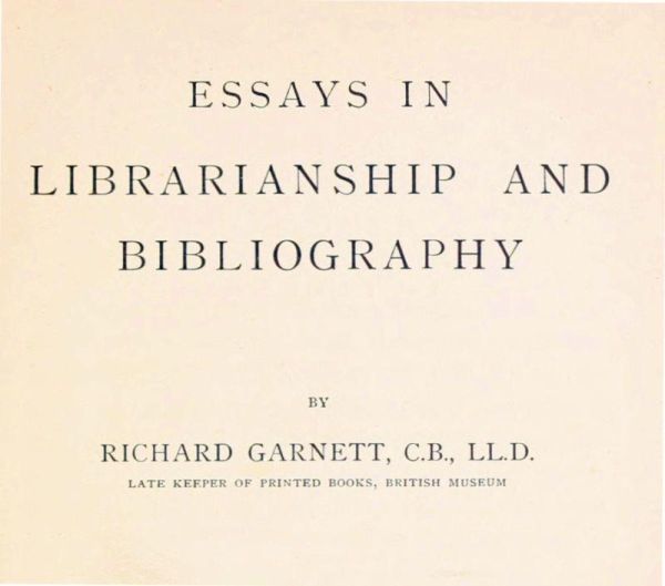 Essays in Librarianship and Bibliography