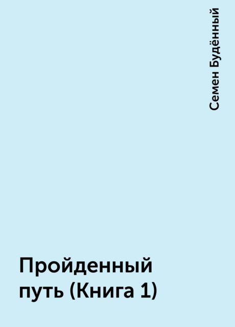 Пройденный путь (Книга 1)