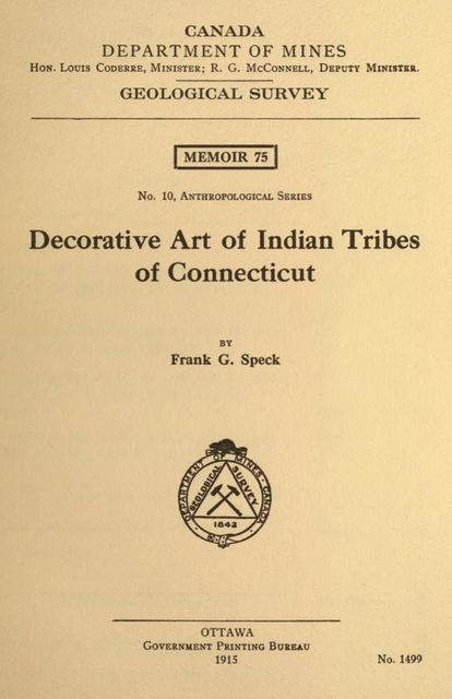Decorative Art of Indian Tribes of Connecticut