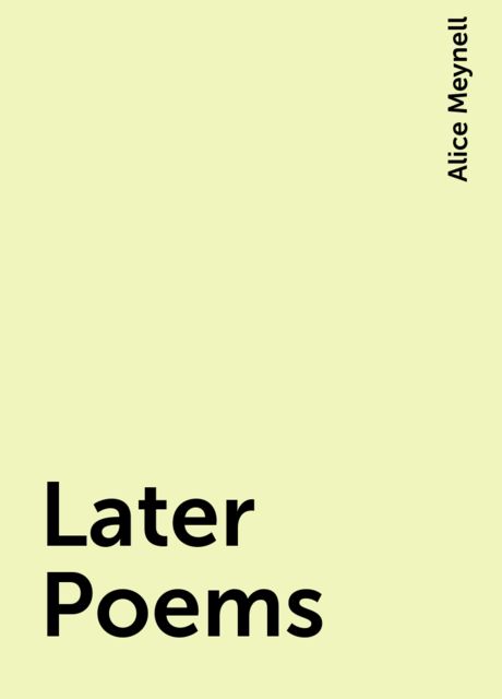 Later Poems