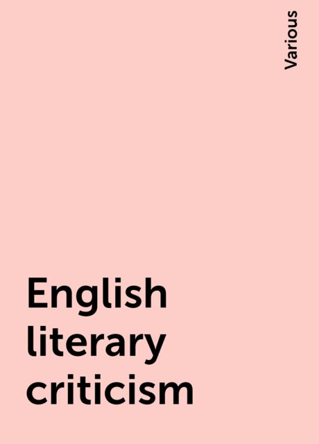 English literary criticism