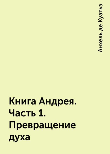 Книга Андрея. Часть 1. Превращение духа