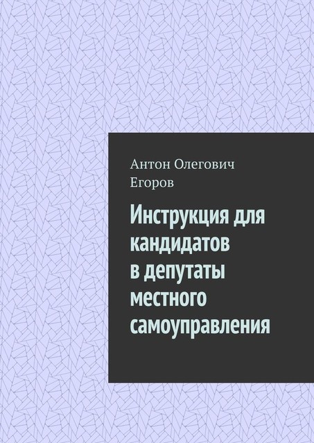 Инструкция для кандидатов в депутаты местного самоуправления, Антон Егоров
