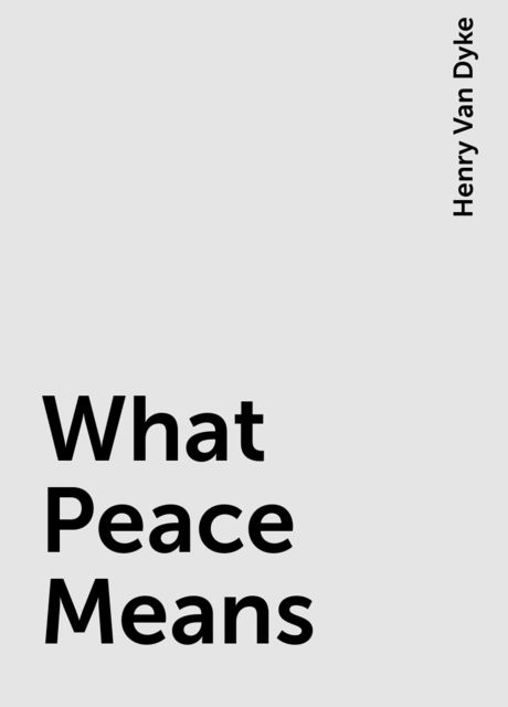 What Peace Means