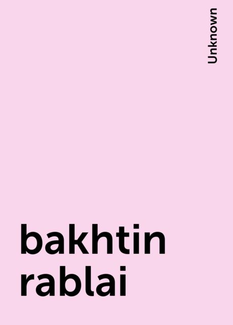 bakhtin rablai