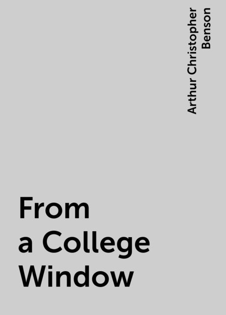 From a College Window