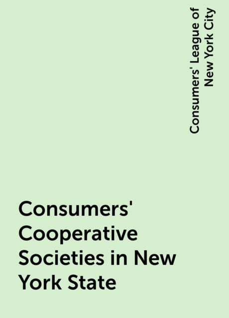 Consumers' Cooperative Societies in New York State