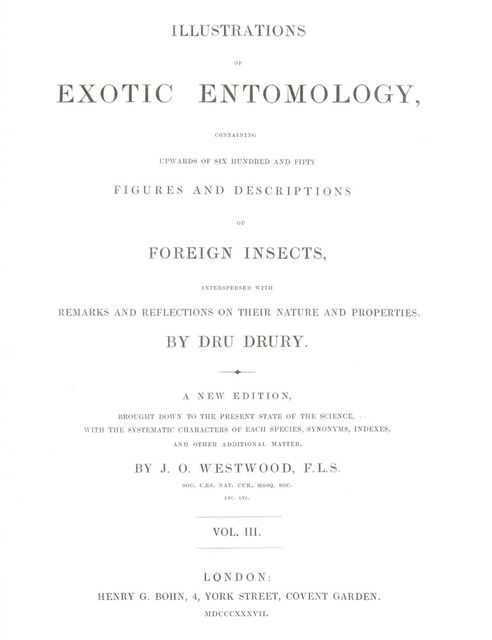 Illustrations of Exotic Entomology, Volume 3