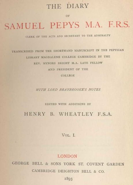 Quotes and Images From The Diary of Samuel Pepys