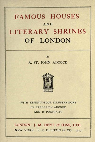 Famous Houses and Literary Shrines of London