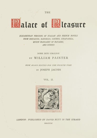 The Palace of Pleasure, Volume 2
