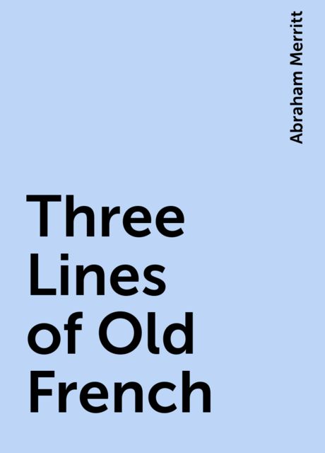 Three Lines of Old French