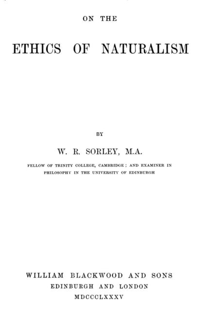 On the Ethics of Naturalism