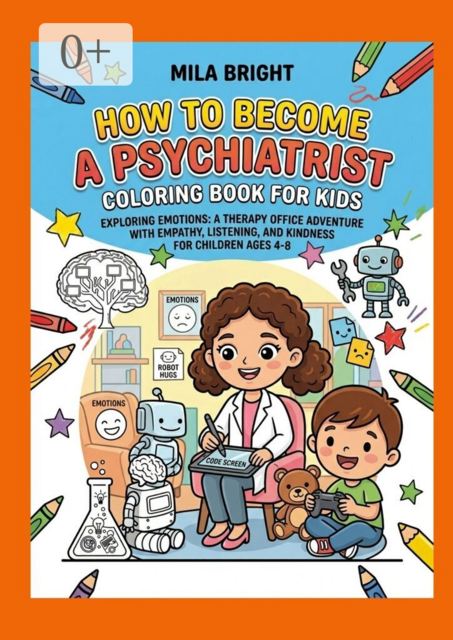 How to Become a Psychiatrist Coloring Book for Kids. Exploring Emotions: A Therapy Office Adventure with Empathy, Listening, and Kindness for Children Ages 4—8