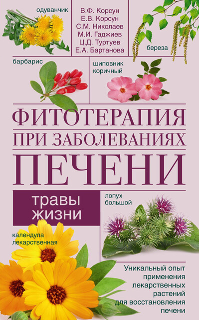 Фитотерапия при заболеваниях печени. Травы жизни, В.Ф. Корсун, Е.В. Корсун, Е.А. Бартанова, М.И. Гаджиев, С.М. Николаев, Ц.Д. Туртуев
