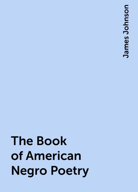 The Book of American Negro Poetry