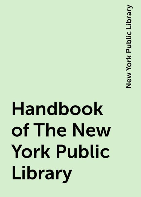 Handbook of The New York Public Library