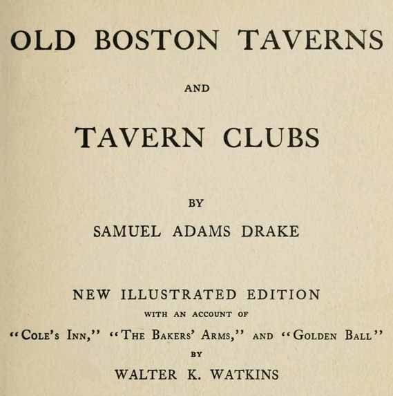Old Boston Taverns and Tavern Clubs
