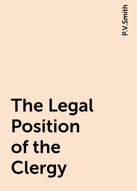 The Legal Position of the Clergy
