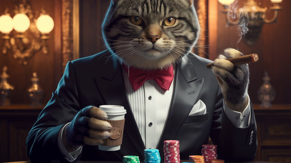 Котики играют в покер