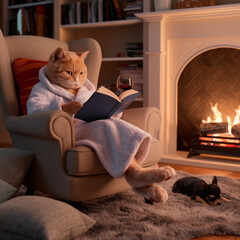 Котики читают книжки