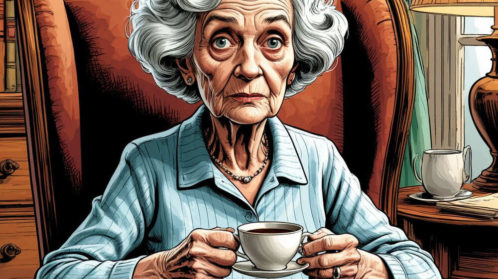 Старушка не спеша...