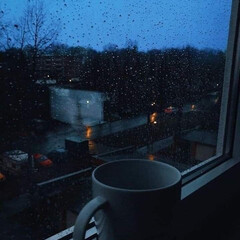 Во время дождя.