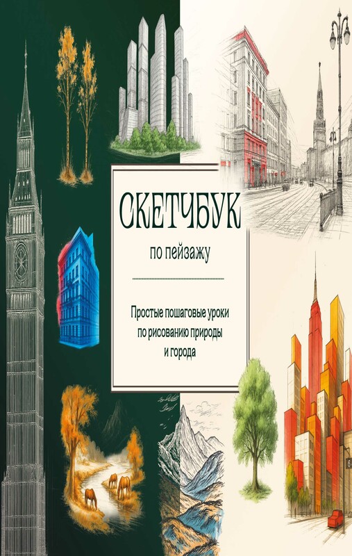 Скетчбук по пейзажу. Простые пошаговые уроки по рисованию природы и города, 