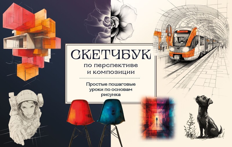 Скетчбук по перспективе и композиции. Простые пошаговые уроки по основам рисунка