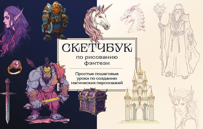 Скетчбук по рисованию фэнтези. Простые пошаговые уроки по созданию магических персонажей